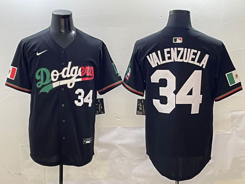 Men Los Angeles Dodgers #34 Valenzuela Black Mexico 2025 Nike MLB Jersey style 1->los angeles dodgers->MLB Jersey